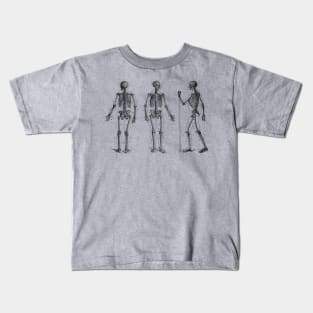 In Motion Skeletal Diagram - Vintage Anatomy Kids T-Shirt